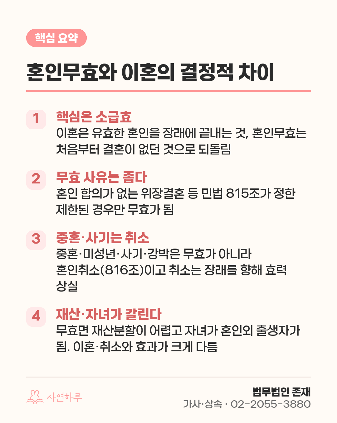이 결혼, 없던 일로 할 수 있을까 — 혼인무효와 이혼의 결정적 차이 핵심 요약