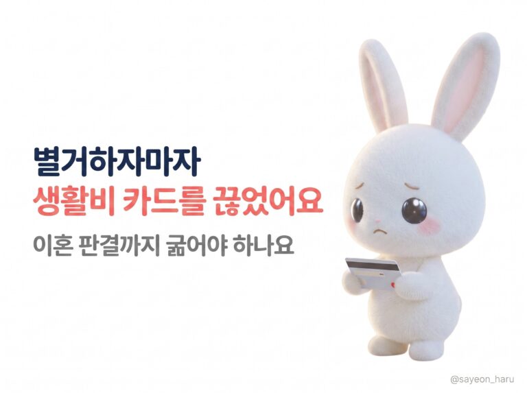 별거하자마자 생활비 카드를 끊었어요 — 이혼 판결까지 굶어야 하나요? 썸네일